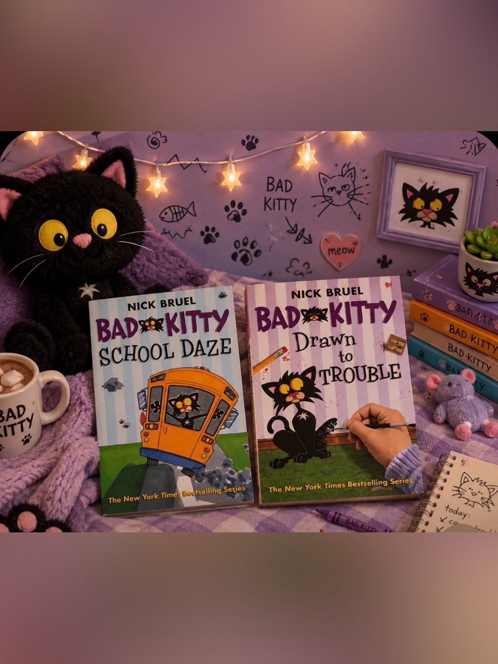 Bad Kitty Book Set - School Daze and Drawn to Trouble